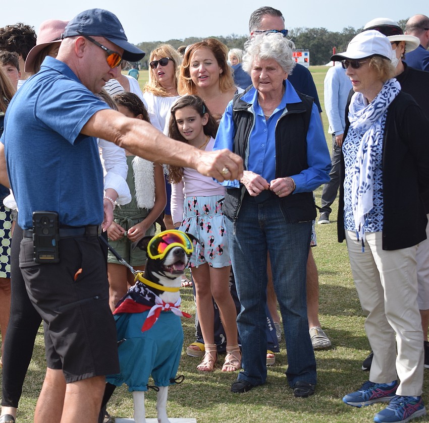 Palmetto's Ken Harpley had fun with his dog, Bobo.
