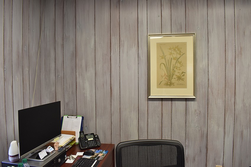 Torres modeled some of the art in her office.