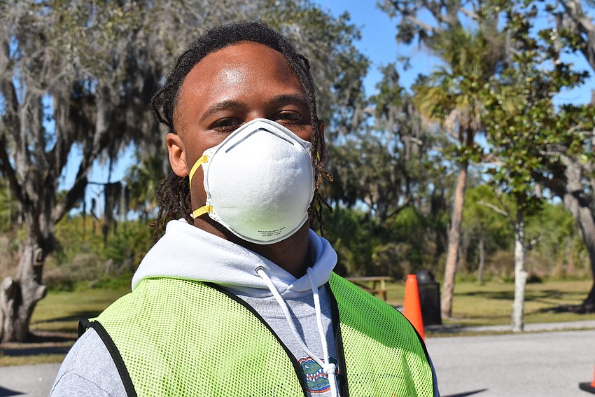 Dorian Speaker usually works in building maintenance for the Florida Department of Health in Manatee County, but he's become a jack of all trades at the county's vaccine site at Tom Bennett Park.