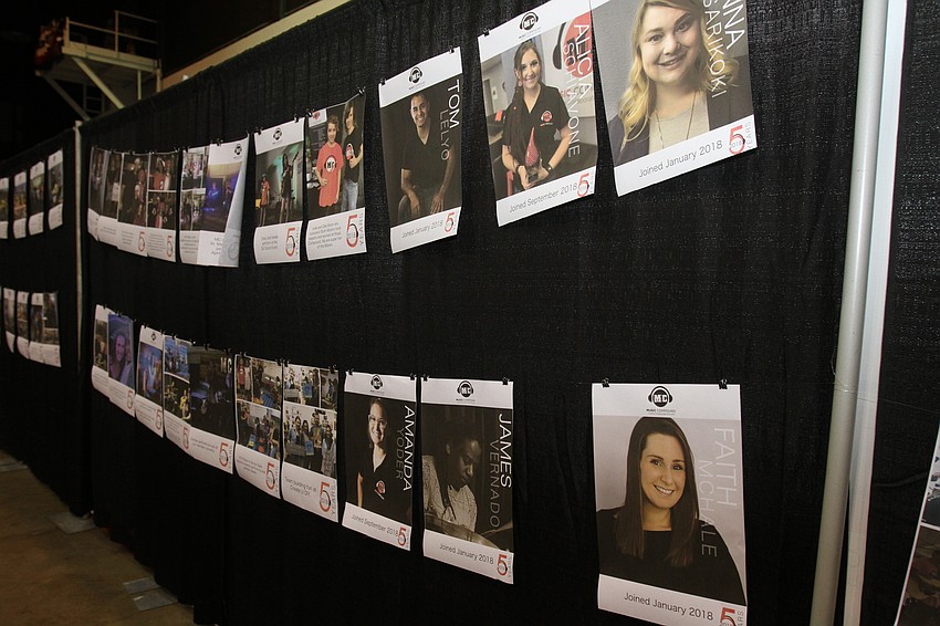 The entrance to the event had a history maze of Music Compound's five years.