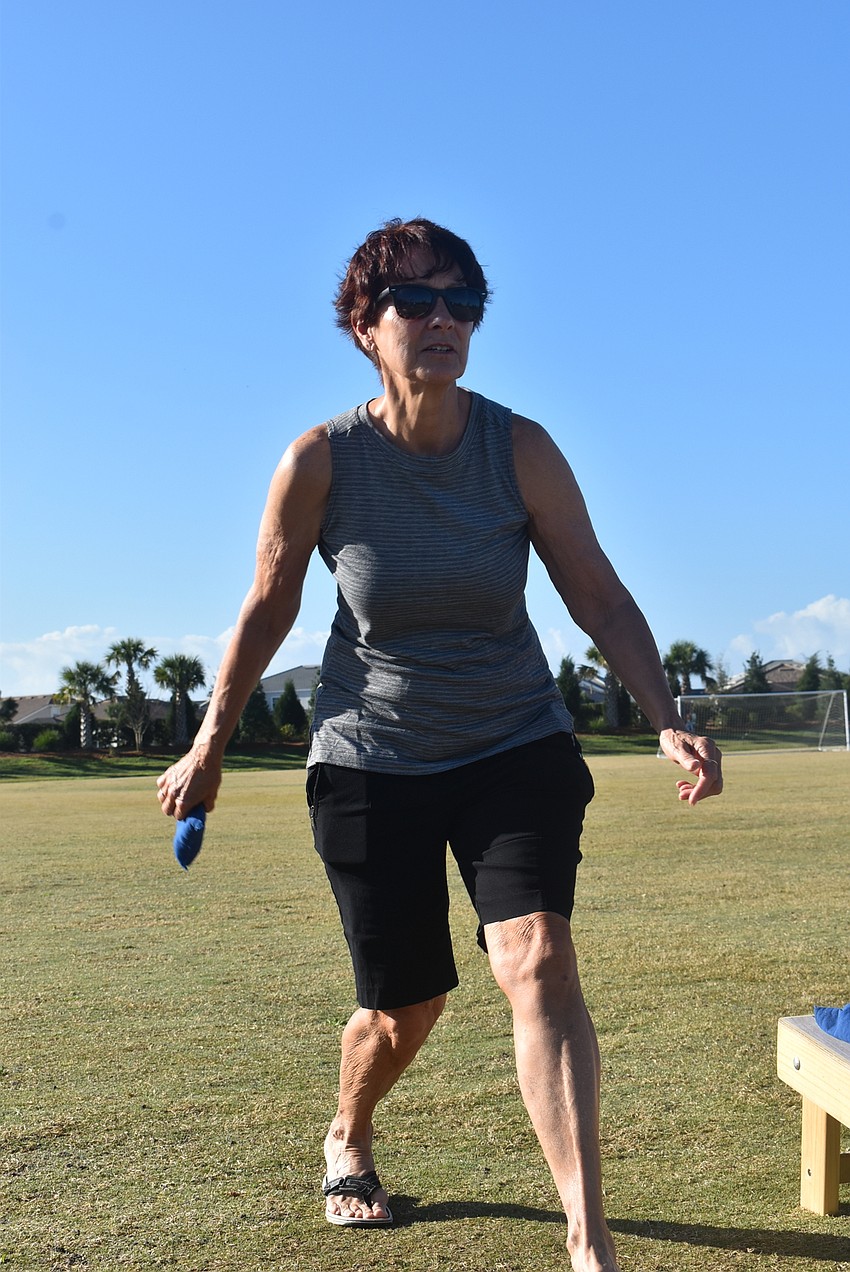 Country Club West resident Mollie Saia became fascinated by cornhole after watching the Ranch Nites Cornhole league, hosted by MVP Sports and Social at Sarasota Polo Club.