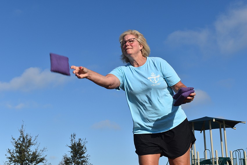 Woodleaf Hammock resident Kelly Harmon attended Casual Cornhole for the fourth time Feb. 11.