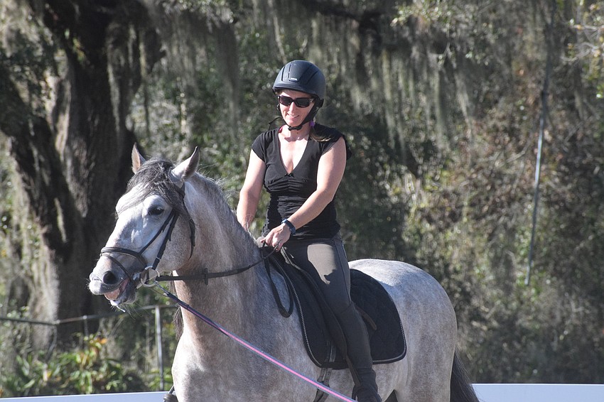 Rebecca McCullough has Jagger make his debut at the training session. Jagger is only 5 years old.