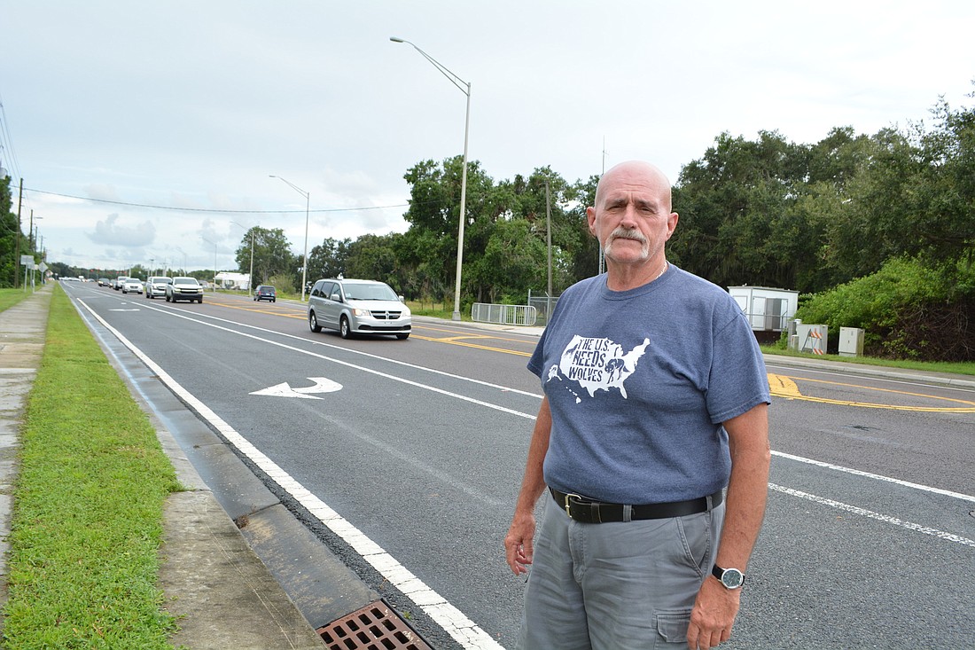 Windsong Acres resident Howard Duff says traffic on Upper Manatee River Road is congested. The roadway configuration at the entrance to his neighborhood at 10th Avenue East makes it hard for residents to get in or out. File photo.