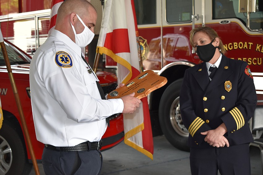 The Fire Rescue Department recognized Matt Taylor for serving the town since April 2006.