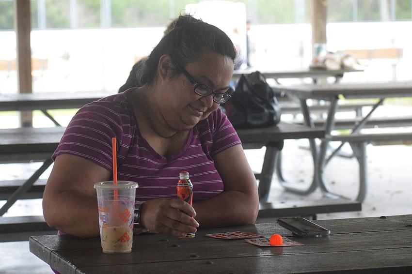 Parrish's Stephanie Moore listens intently as numbers are being called.