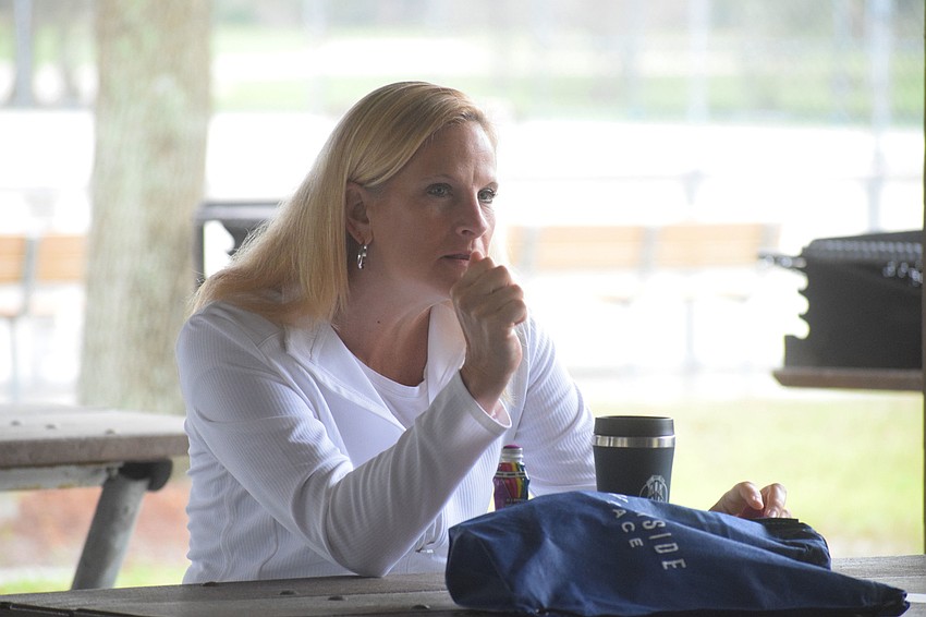 Eagle Trace's Tina Clements anxiously waits for the last number she needs for bingo to be called.