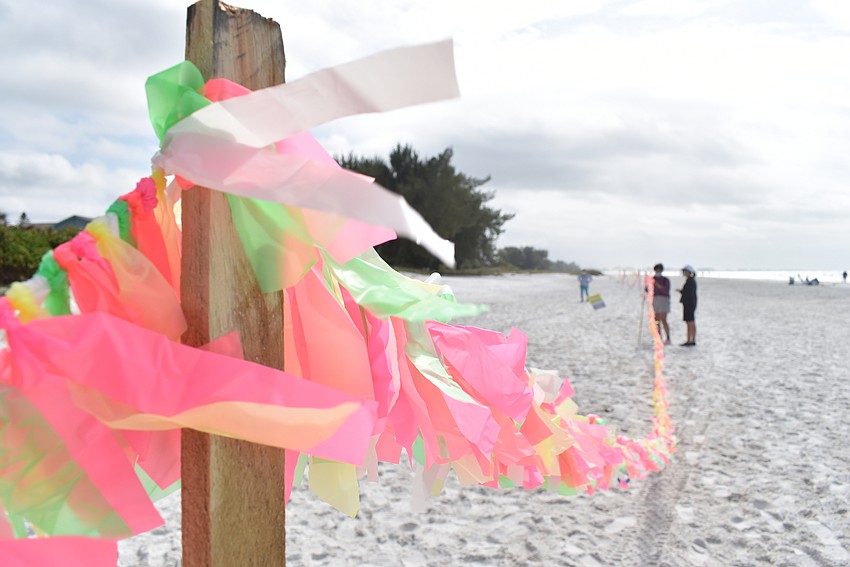 Ribbons stretched for over two football fields long.