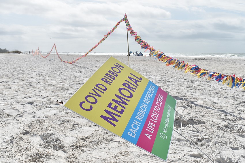 Ribbons stretched for over two football fields long.