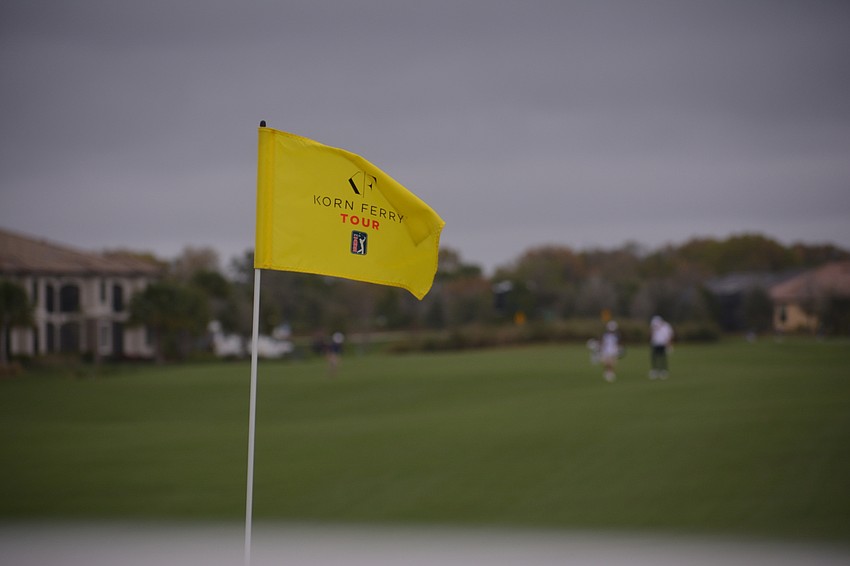 The view from the No. 18 hole at Lakewood National was dark and stormy on Friday.