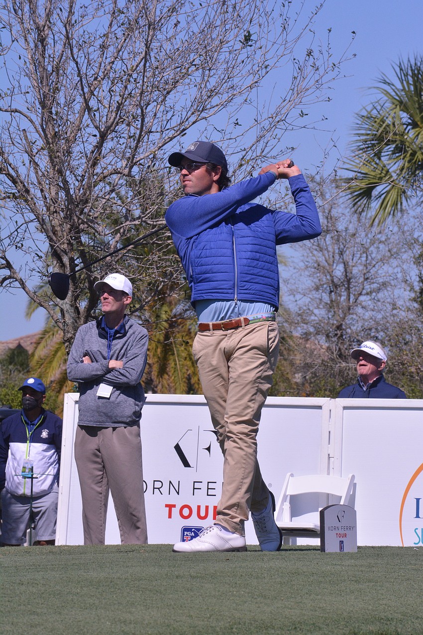Billy Kennerly tees off on the No. 1 hole at Lakewood National Golf Club. Kennerly would par the hole.