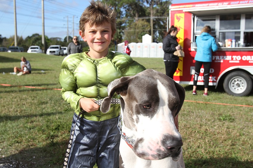 Gavin Browning ran with Yeager the dog.
