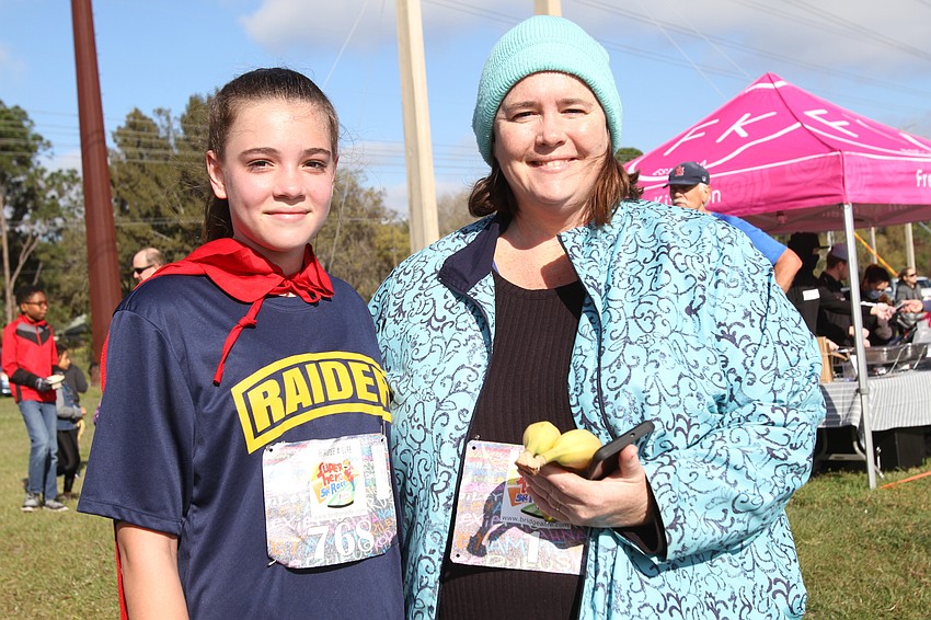 Faye and Patricia Lewis relaxed after the run.