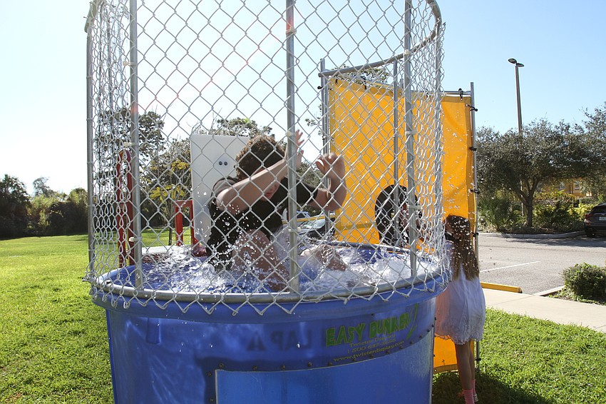 Morgan Wilkens made Sage Leinweber take a dive in the dunk tank.