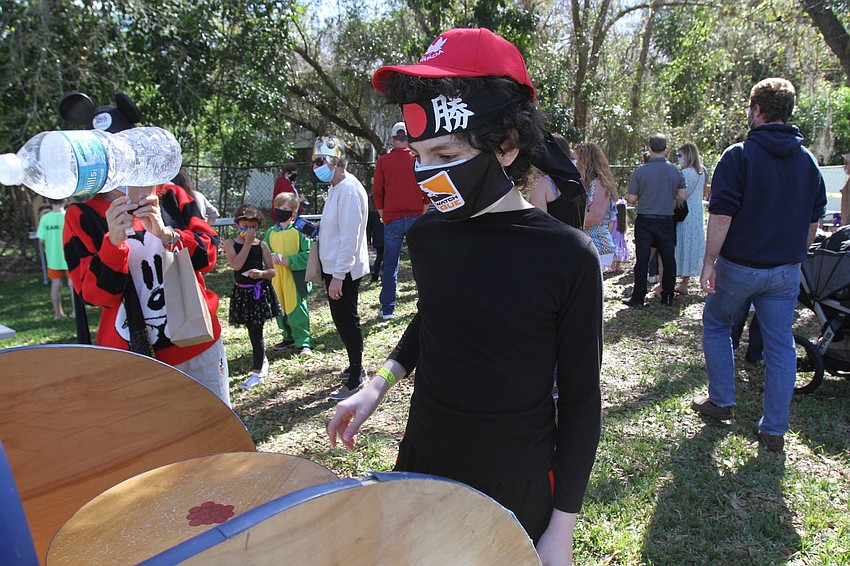 Jacob Maggard tried to win the bottle toss.