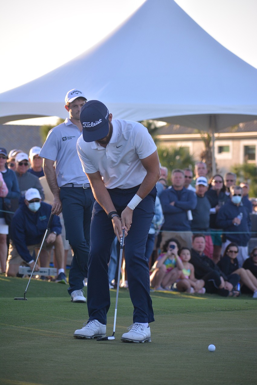 Hayden Buckley sank a 10-foot putt to win the 2021 LECOM Suncoast Classic in a three-person playoff.