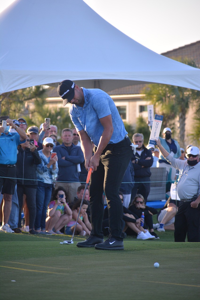Taylor Montgomery made the three-person playoff at the 2021 LECOM Suncoast Classic, but missed a birdie putt that would have extended the tournament.