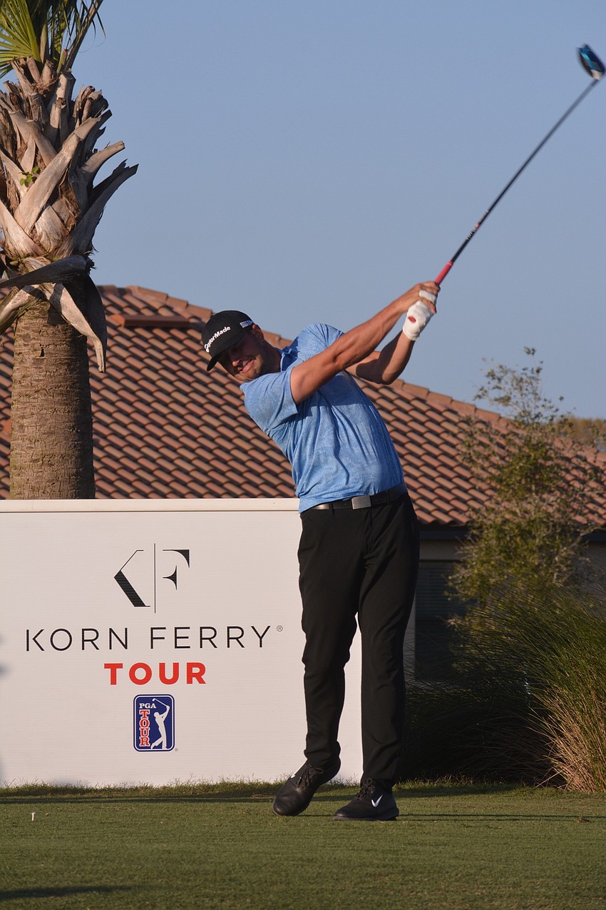 Taylor Montgomery shot 13 under par at the 2021 LECOM Suncoast Classic, but lost in a playoff to Hayden Buckley.