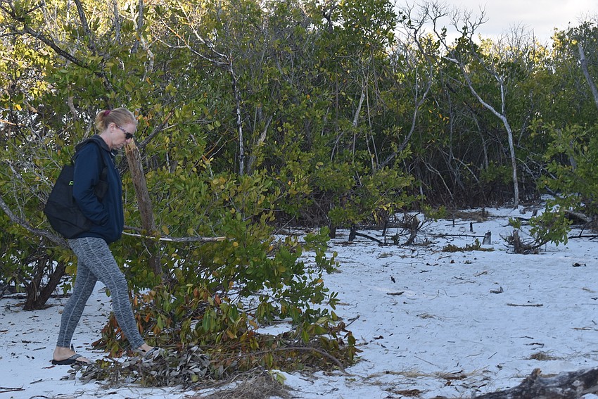 Carlyn Vigil sets off on Greer Island.