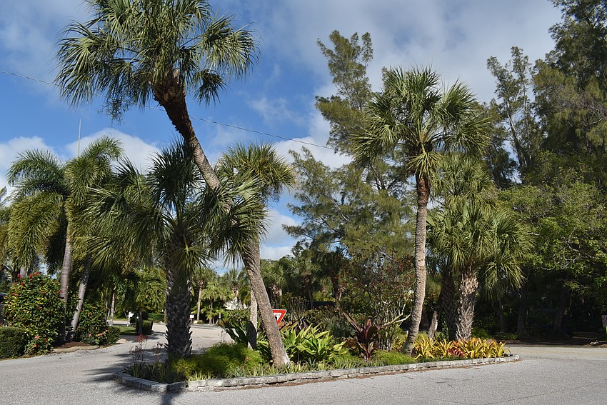 The island on Firehouse Court.