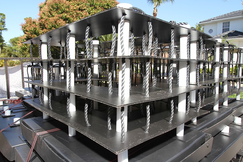 The group dropped 35 mini reefs throughout the day.