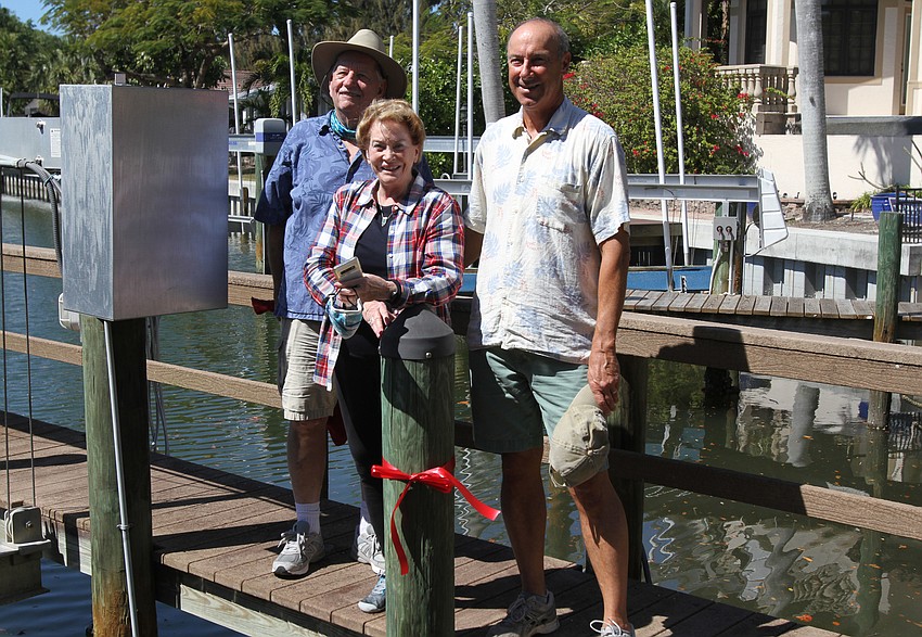 Philip Chicchio, Margaret Jean Cannon and Dave Vozzolo have been working hard getting the mini reefs into the grand canal.