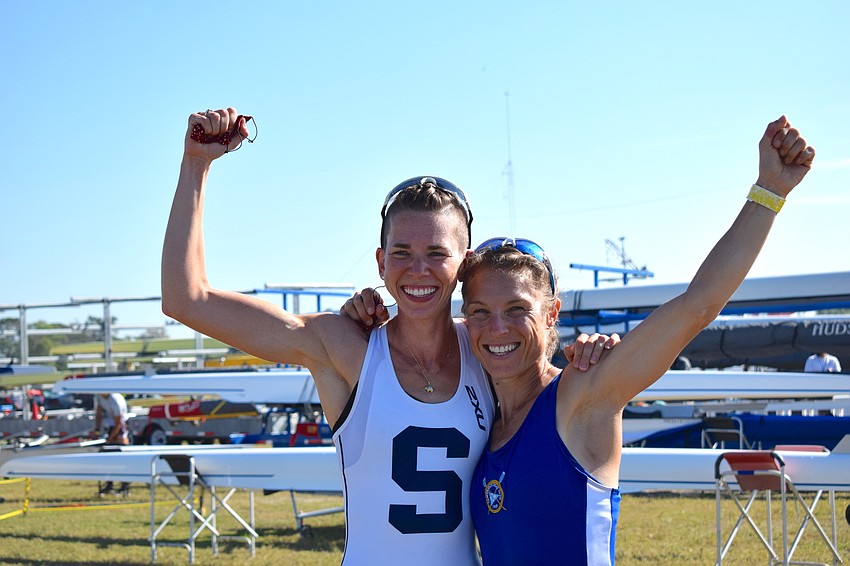 Michelle Sechser and Molly Reckford, who have been training with the Sarasota Crew, moved a step closer to an Olympic berth with a win in women's lightweight doubles.