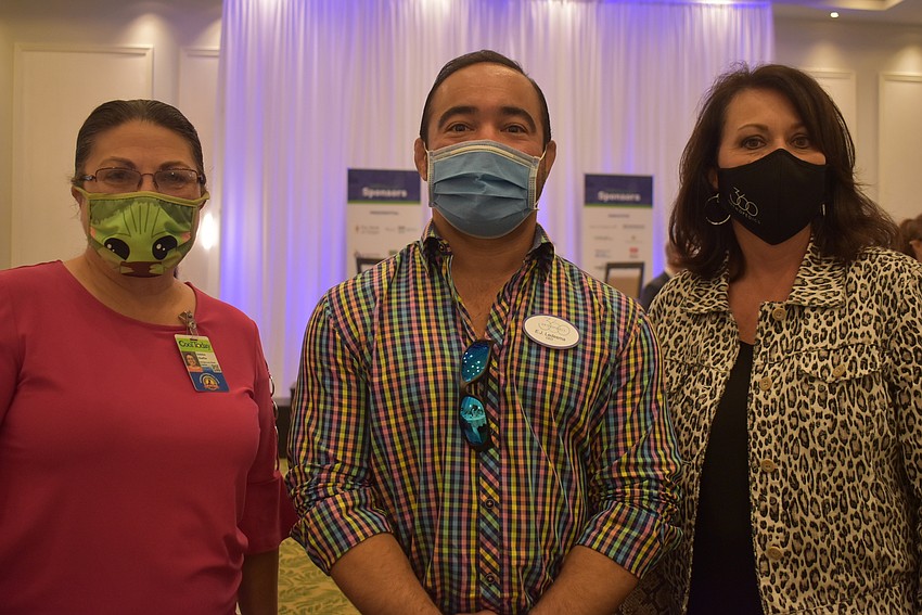 Cool Today Public Relations Director Debbie Shaffer, 360 Orthopedics CEO E.J. Ledesma and 360 Orthopedics Site Manager Sylvie Decker. Ledesma and Decker were excited to meet colleagues and promote their practice.