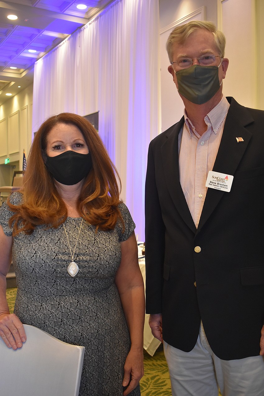 Development Officer Pam Foster and Board Director Steve Branham represent Suncoast Blood Centers. It is Suncoast's second year in the Business Alliance. The company built a new headquarters in Lakewood Ranch in 2019.