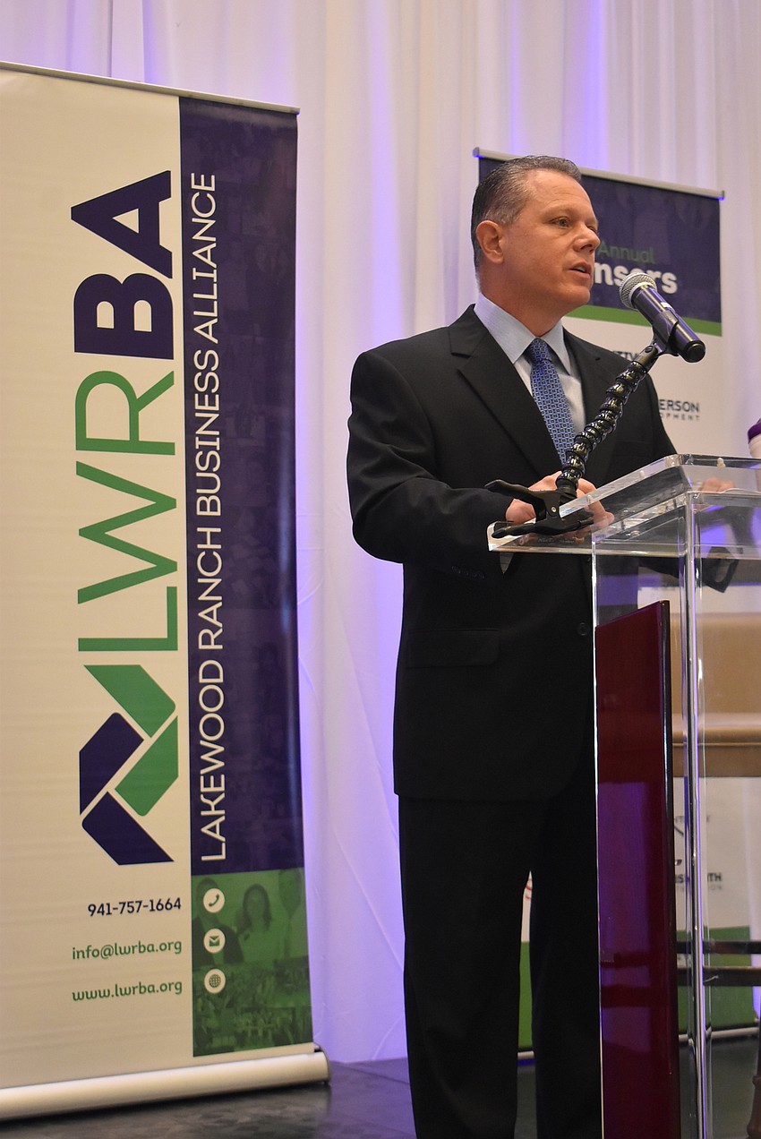 Lakewood Ranch Business Alliance President and CEO Dom DiMaio opened the luncheon with a speech. 
