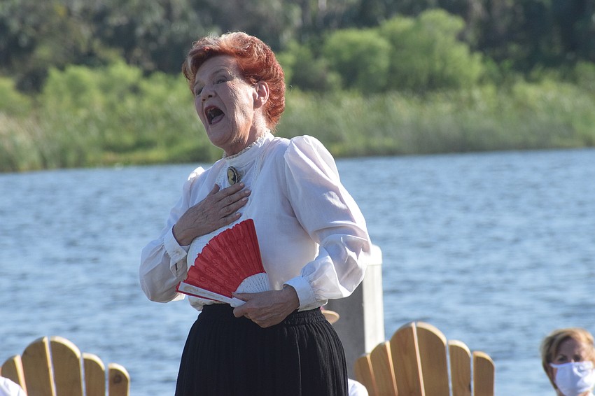 Cinda Goeken uses a fan to bring sass and drama to her performance of Lydia Puckett.