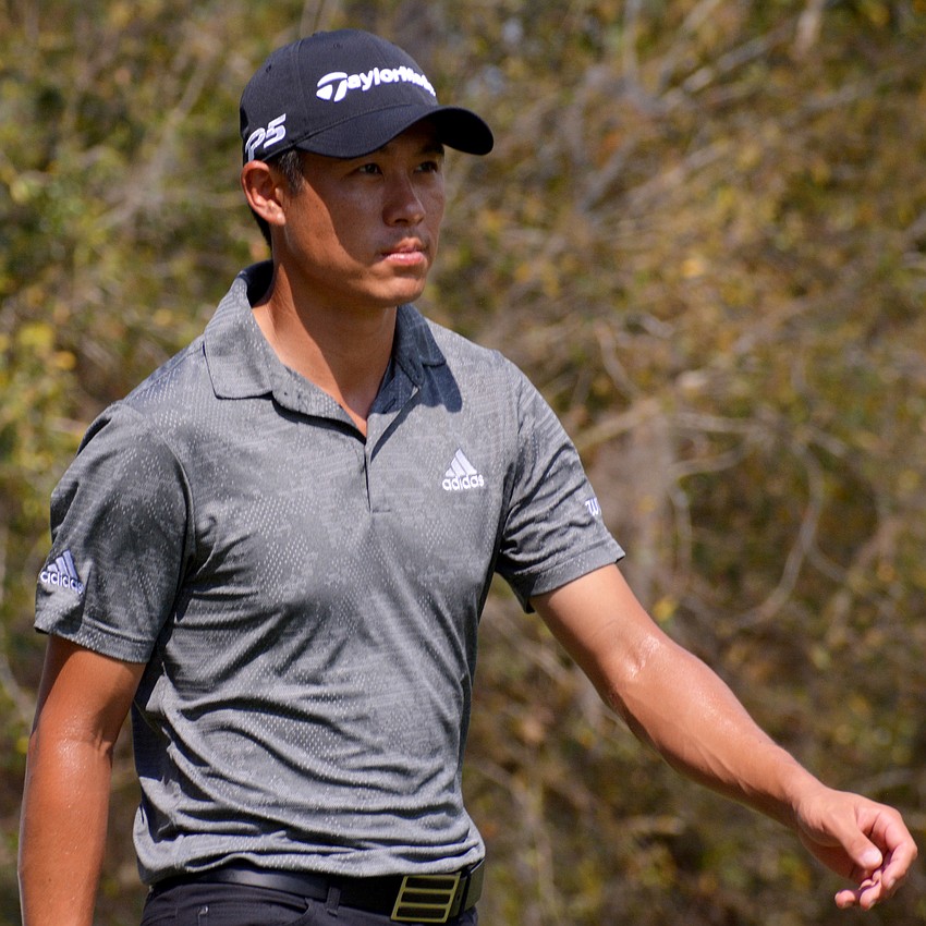 Collin Morikawa walks to the fairway on the No. 1 hole at The Concession Golf Club. Morikawa would par the hole. He won the tournament at 18 under par.