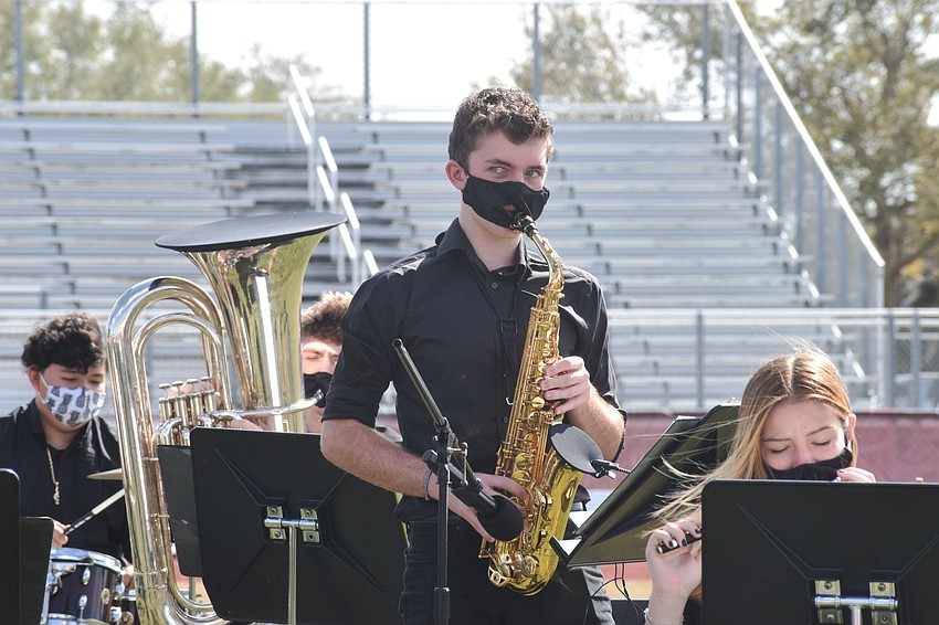 Josh Hunsader performs a brief solo at the beginning of 