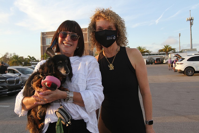 Andi Munzer and Lulu the dog with Ilene Fox
