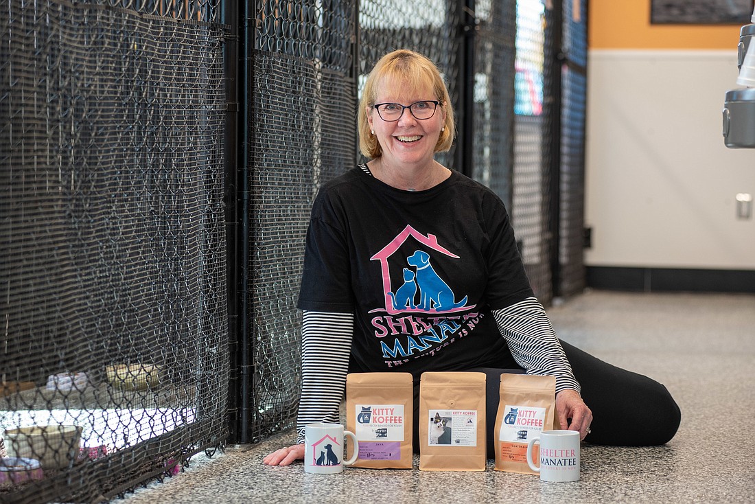Shelter Manatee Chair Pam Freni partnered with Banyan Coffee co-owners Abbey and Josh Schmitt on Kitty Koffee.