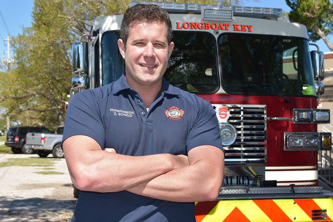 Zach Schield won the Longboat Key Fire Rescue Department&#39;s "most fit" award in February.
