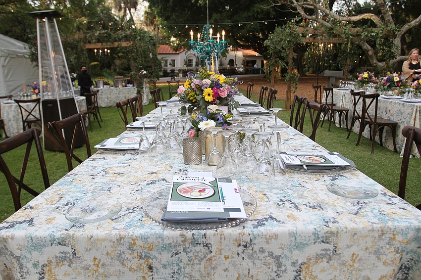 The dinner had several spaced apart tables, as opposed to the typical long-table seating.