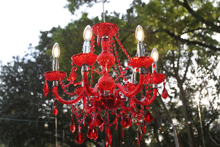 Chandeliers hung from above.