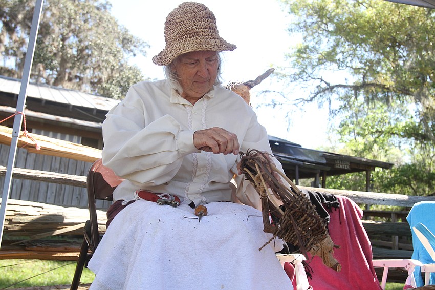 Pat Wilson says she takes three to 10 hours weaving baskets.