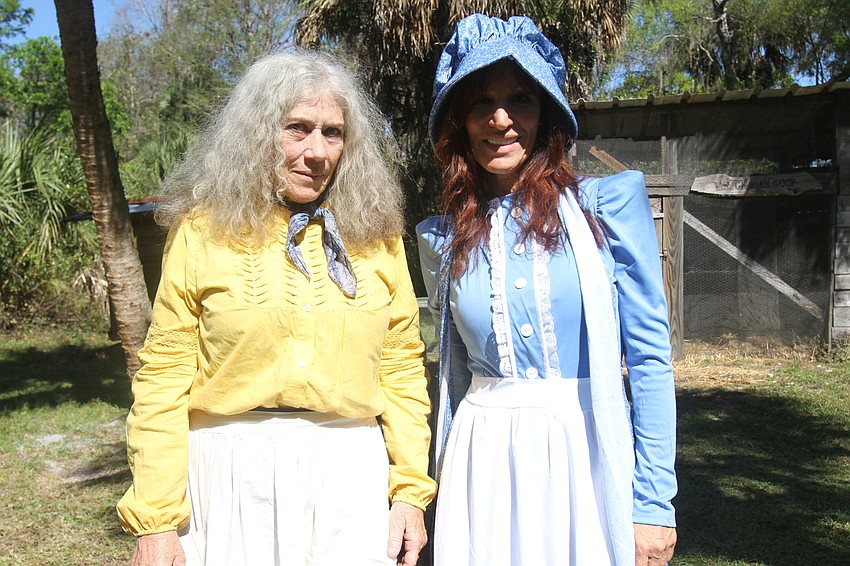 Denise Miller-Olverson and Melanie Gebers embraced the old-time outfits.