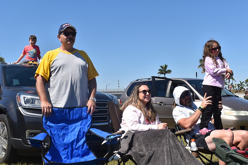 Jackson Grim, 7, Ralph Macri, Cheryl Macri, Mark Feldman and Elizabeth Grim, 5, came from Tampa to watch the show. The Grim siblings enjoyed watching Galaxy Girl the most.