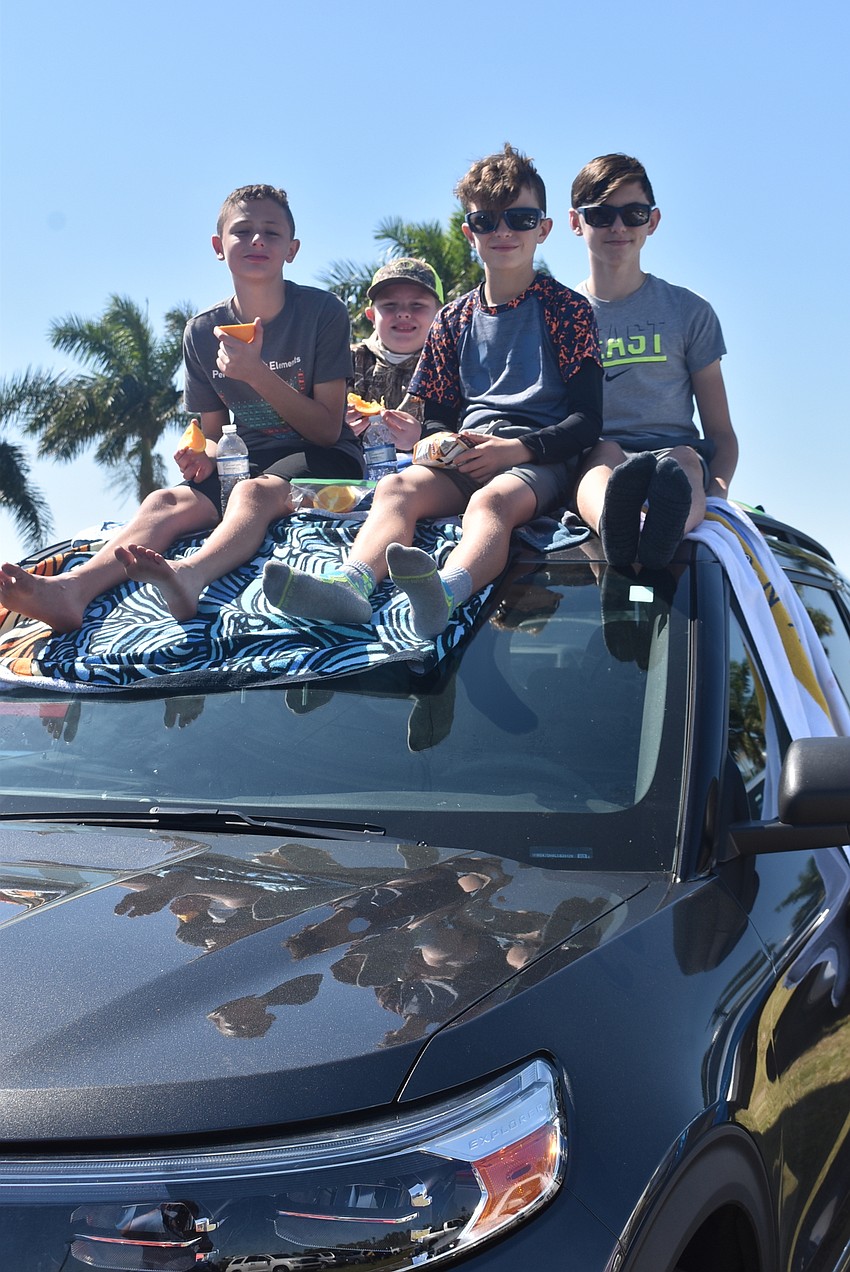 Devin Allan, 13, Cody Rhoades, 8, Parker Krstonich, 10, and Jacob Krstonich, 13, are friends from Parrish. They enjoyed the BMX tricks and human cannonball the most.