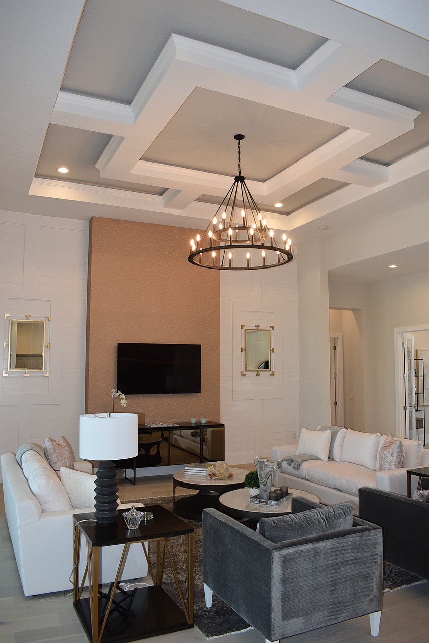 Much detail was paid to the high ceiling detail and the light fixtures in the four luxury models.