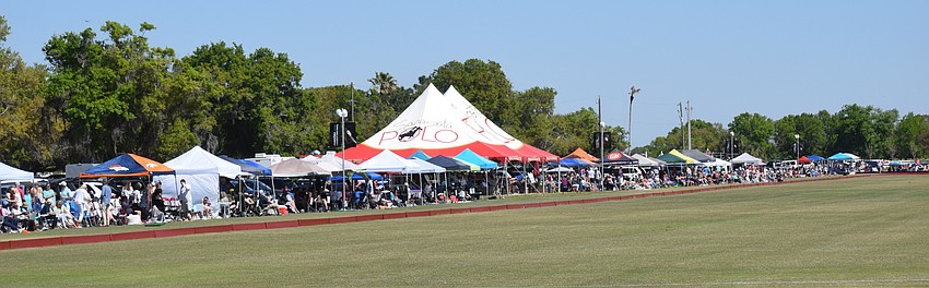 The crowd jammed the sidelines of the Sarasota Polo Club on a beautiful weather Sunday.