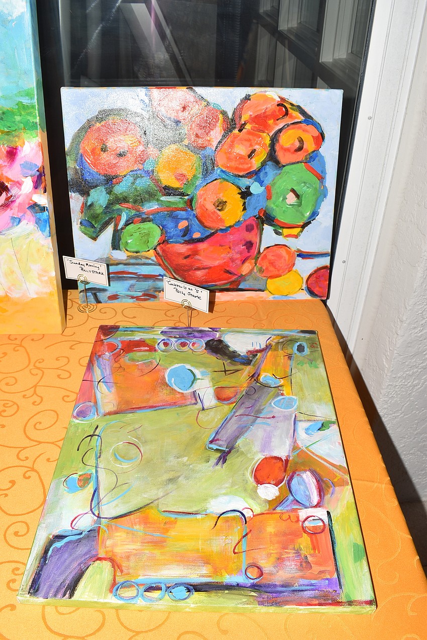 Residents left their works up throughout the evening.