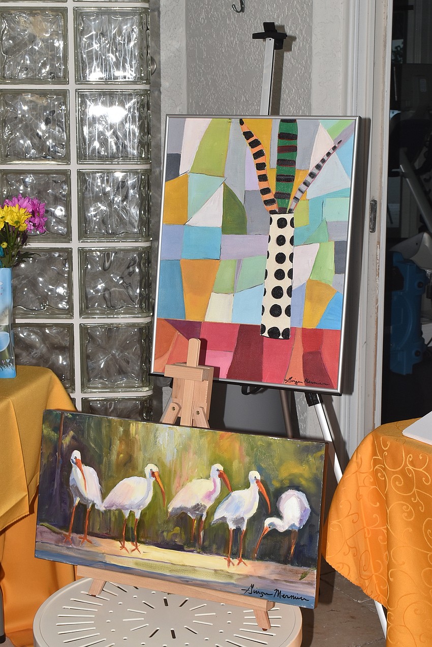 Residents left their works up throughout the evening.