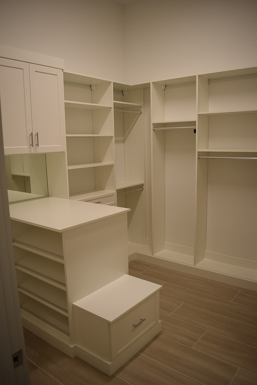 All the new models have his and her closets in the master.