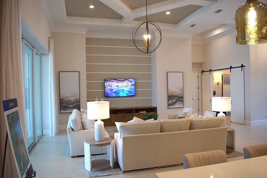 The living room in the Muirfield would be hard to leave.