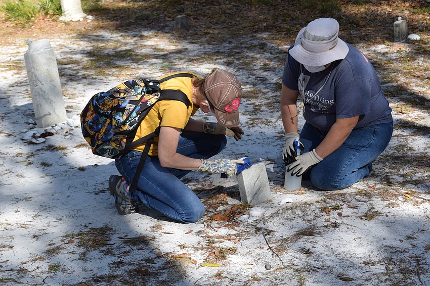 Sarasota's Lisa Ulrich and East County's Laurel Audet were two of the event's three volunteers.