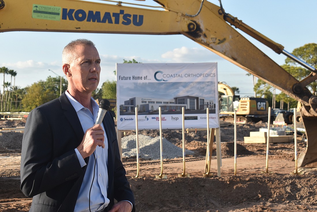 Coastal Orthopedics President Dr. Arthur Valadie said Tuesday&#39;s groundbreaking was the first moment where the new headquarters felt "real." It is scheduled for completion in April 2022.